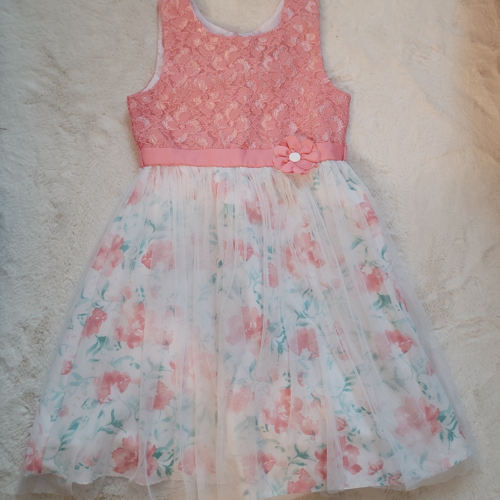 Jona Michelle Pink Lace and Floral Dress